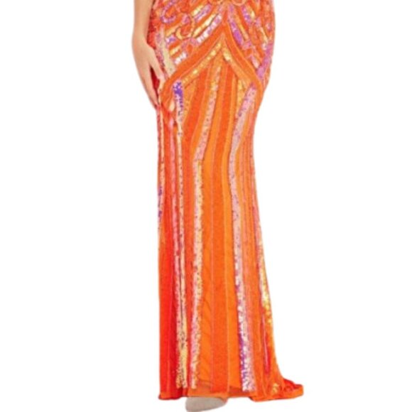 NWT Jovani 38300 Crepe Prom Dress Orange Size 22 - Picture 2 of 6